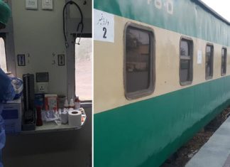 Turning a passenger train into quarantine facility for COVID-19 patients.