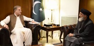 Head of Hezb-e-Islami Afghanistan Gulbuddin and FM Qureshi discusses issues of mutual interest in a meeting.