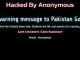 The Sindh Investments official website was hacked by anonymous to shut down schools immediately.