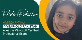Areesha Fatima, a 4-year-old girl, becomes the Microsoft professional