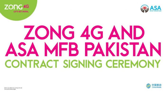 Zong 4G and ASA Pakistan (MFB) Limited Sign Corporate Partnership Agreement for Communication and Data Connectivity Solutions